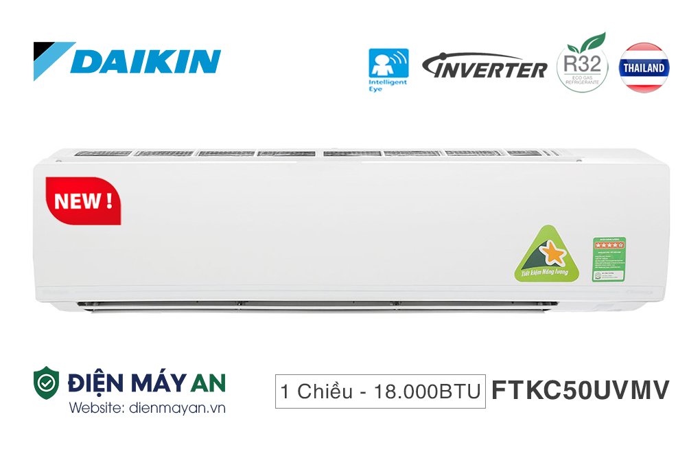 Điều hòa Daikin Inverter 18000 BTU 1 chiều FTKC50UVMV