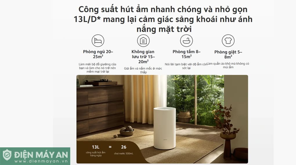 Máy hút ẩm 13L Xiaomi Smart Dehumidifier Lite EU BHR8374EU