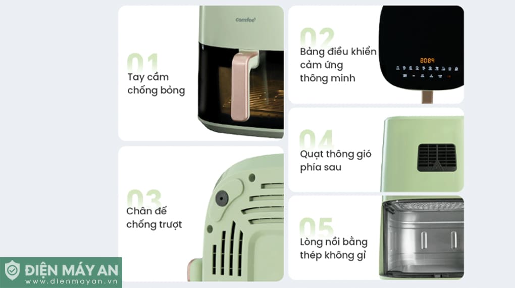 Nồi chiên không dầu Comfee 7.5 Lít CAD-75PG00A0