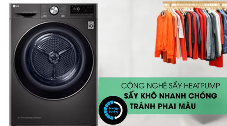 Máy Sấy Bơm Nhiệt LG 9 Kg DVHP09B