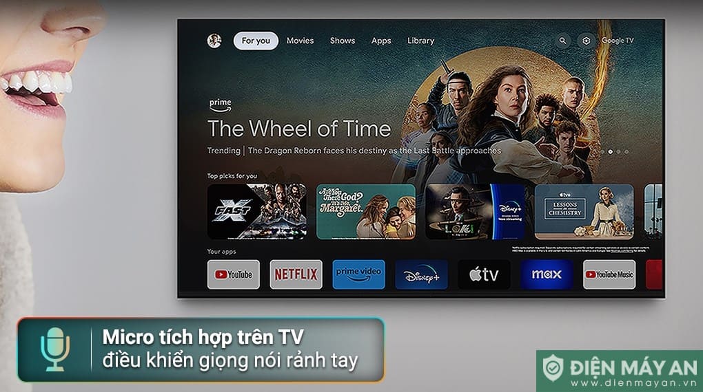 Google Tivi Mini LED Sony AI 4K 55 inch K-55XR50