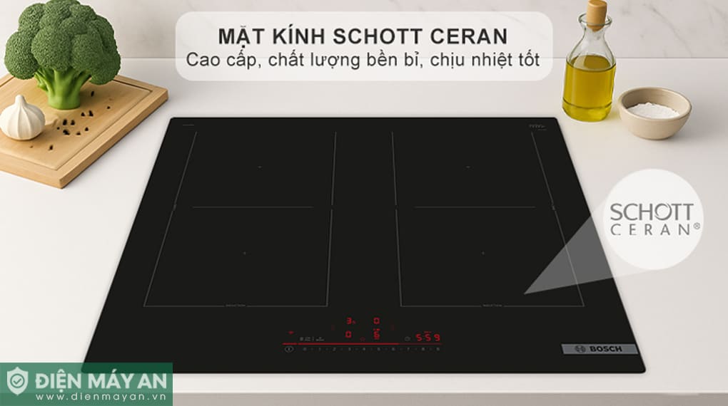 Bếp từ 4 vùng nấu âm Bosch Serie 6 PVQ61RHB1E