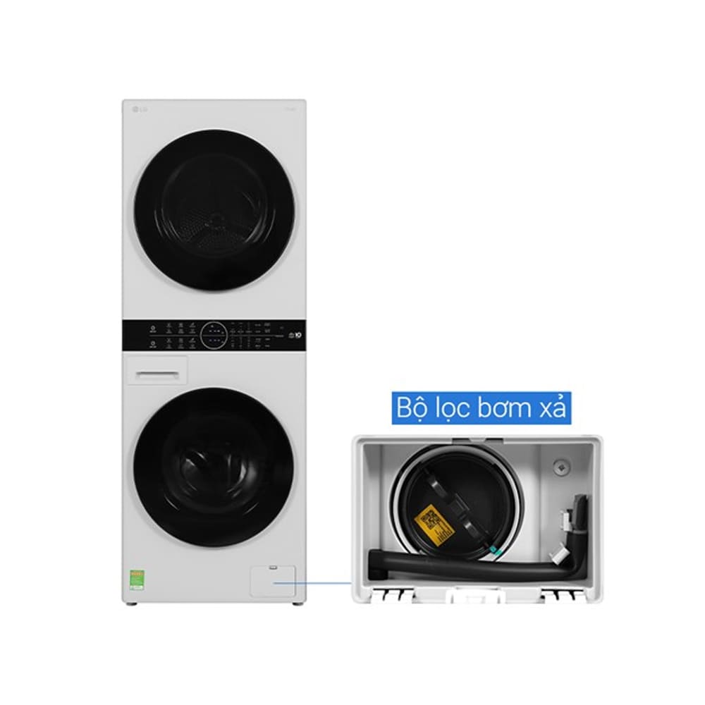 Tháp giặt sấy LG WashTower Inverter giặt 14 kg - sấy 10 kg WT1410NHE