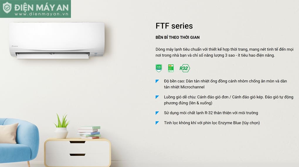 Điều Hòa Daikin 12000 BTU 1 Chiều FTF35XAV1V 
