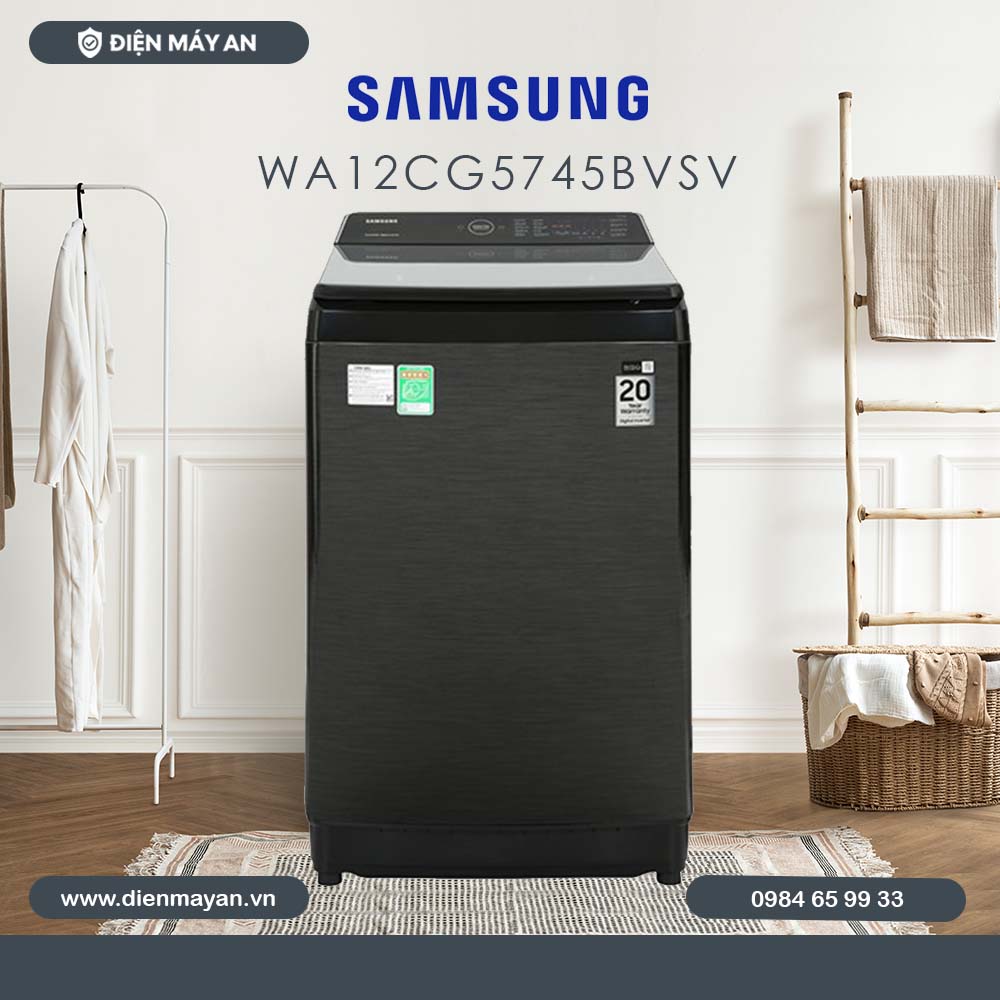 Máy Giặt Samsung Inverter 12 Kg WA12CG5745BVSV, Giá Tốt, Có Trả Góp