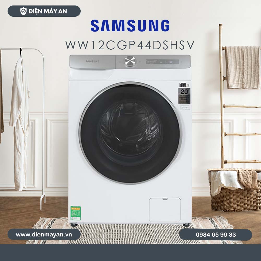 Máy Giặt Samsung AI Ecobubble Inverter 12 Kg WW12CGP44DSHSV, Giá Tốt, Có Trả Góp