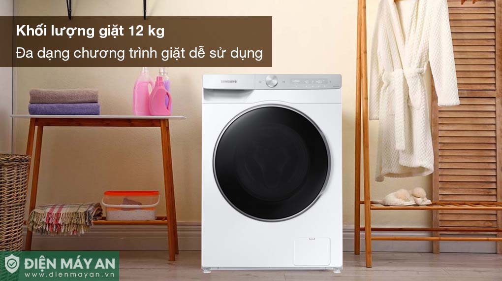 Máy Giặt Samsung AI Ecobubble Inverter 12 Kg WW12CGP44DSHSV, Giá Tốt, Có Trả Góp