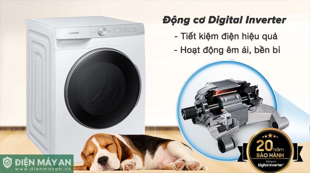 Máy Giặt Samsung AI Ecobubble Inverter 12 Kg WW12CGP44DSHSV, Giá Tốt, Có Trả Góp
