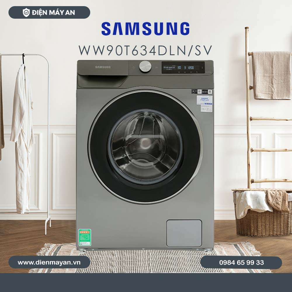 Máy Giặt Samsung Inverter 9 Kg WW90T634DLN/SV, Giá Tốt, Có Trả Góp
