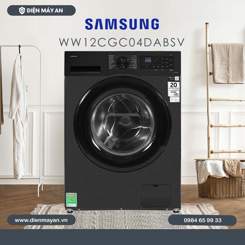 Máy Giặt Samsung Inverter 12 Kg WW12CGC04DABSV, Mới 2024