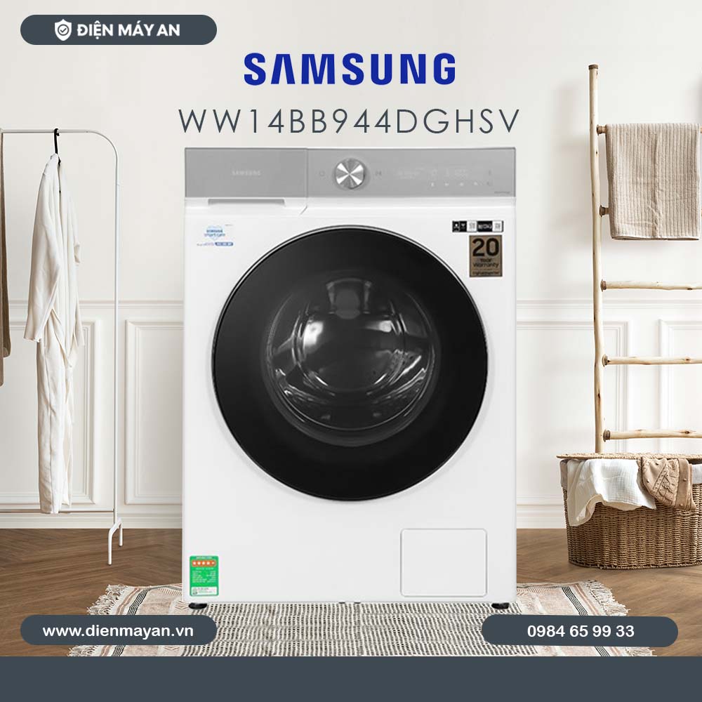 Máy Giặt Samsung Bespoke AI Inverter 14 Kg WW14BB944DGHSV, Giá Tốt, Có Trả Góp