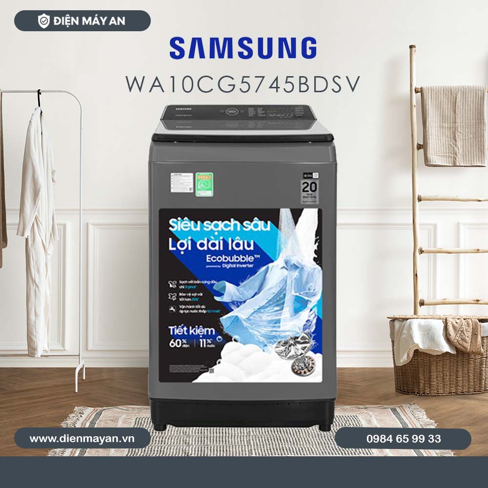 Máy Giặt Samsung Ecobubble Inverter 10.5 Kg WA10CG5745BDSV, Giá Tốt, Có Trả Góp
