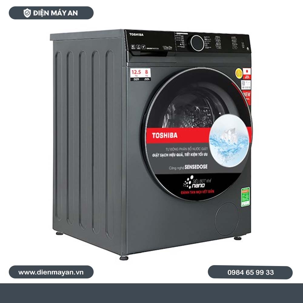 Máy Giặt Sấy Toshiba Inverter Giặt 12.5 Kg - Sấy 8 Kg TWD-BM135GF4V(MG), Giá Tốt