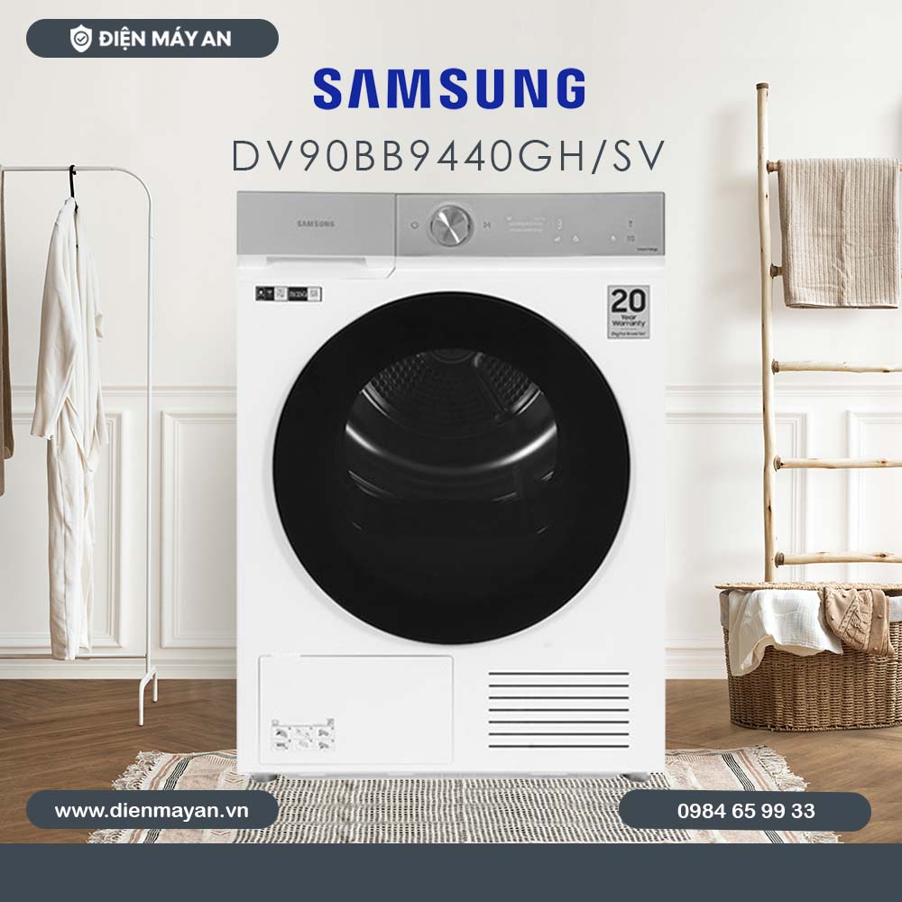 Máy Sấy Bơm Nhiệt Samsung Bespoke AI 9 Kg DV90BB9440GH/SV, Giá Tốt, Có Trả Góp