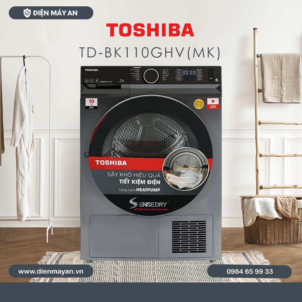 Máy Sấy Bơm Nhiệt Toshiba 10 Kg TD-BK110GHV(MK), Giá Tốt, Có Trả Góp