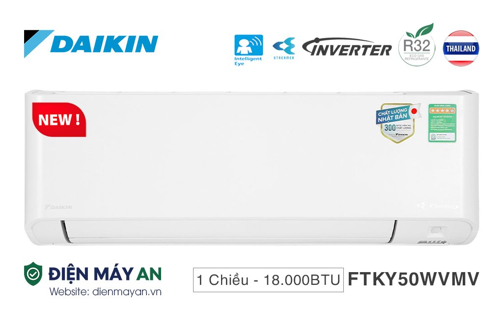 Điều Hòa Daikin Inverter 18000 BTU 1 Chiều FTKY50WVMV