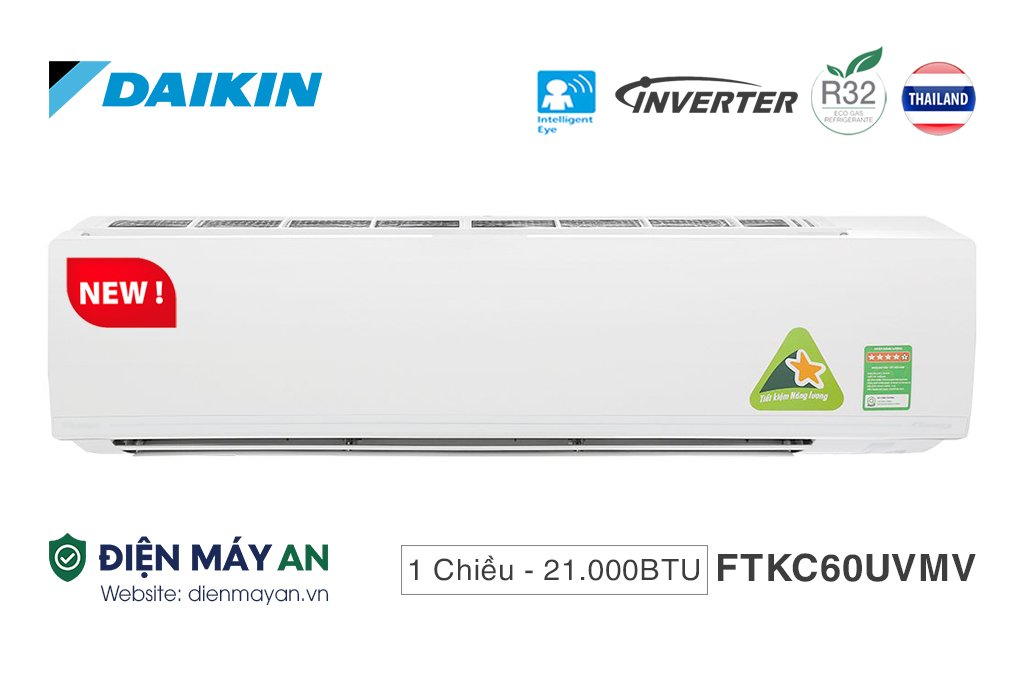 Điều Hòa Daikin Inverter 21000 BTU 1 Chiều FTKC60UVMV