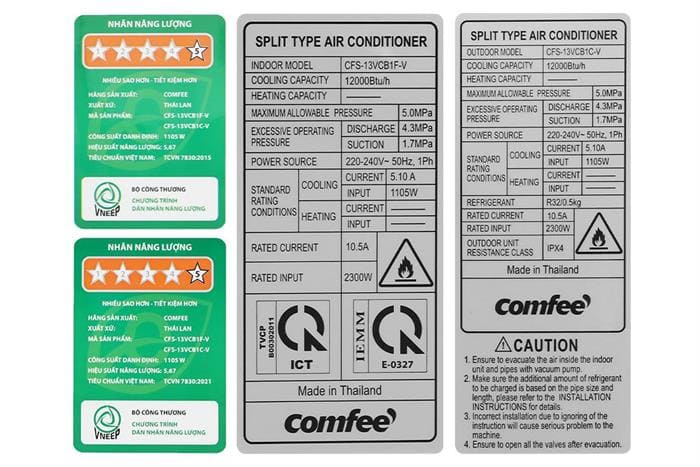 Điều Hoà Comfee Inverter 12.000BTU 1 Chiều CFS-13VCB1