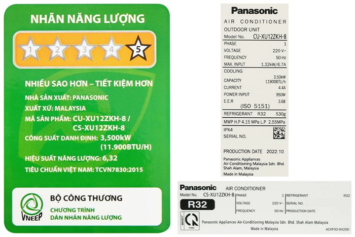 Điều Hoà Panasonic Inverter 12000 BTU 1 Chiều CU/CS-XU12ZKH-8
