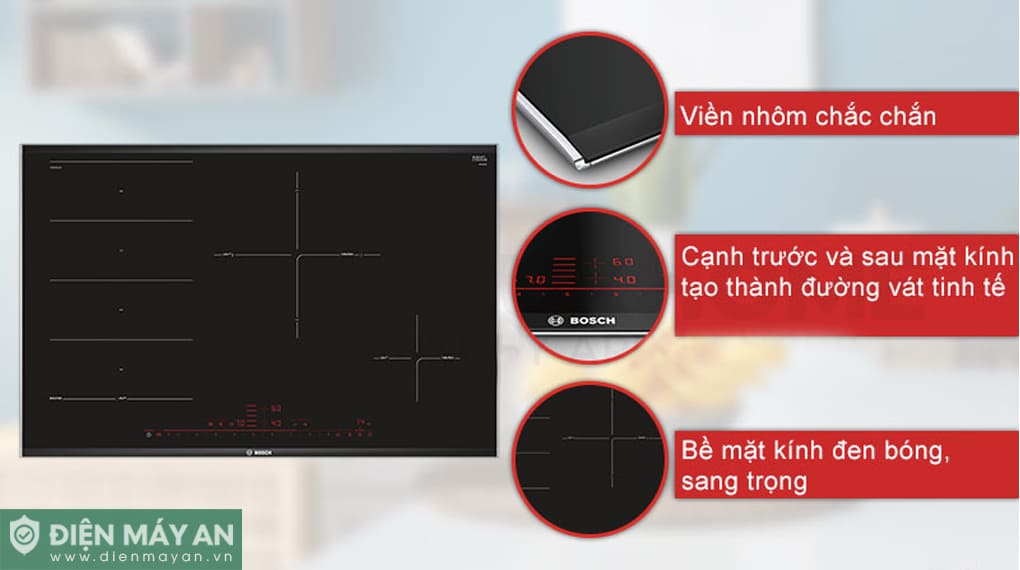 Bếp từ 4 vùng nấu âm Bosch Serie 8 PXE875DC1E