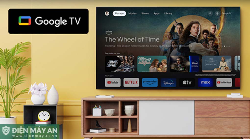 Tivi 4K Sony K-75XR90 trang bị hệ điều hành Google TV