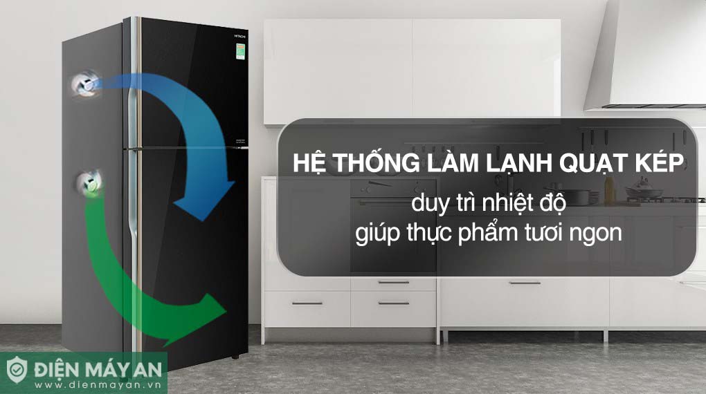Tủ Lạnh Hitachi Inverter 339 Lít R-FVX450PGV9 GBK
