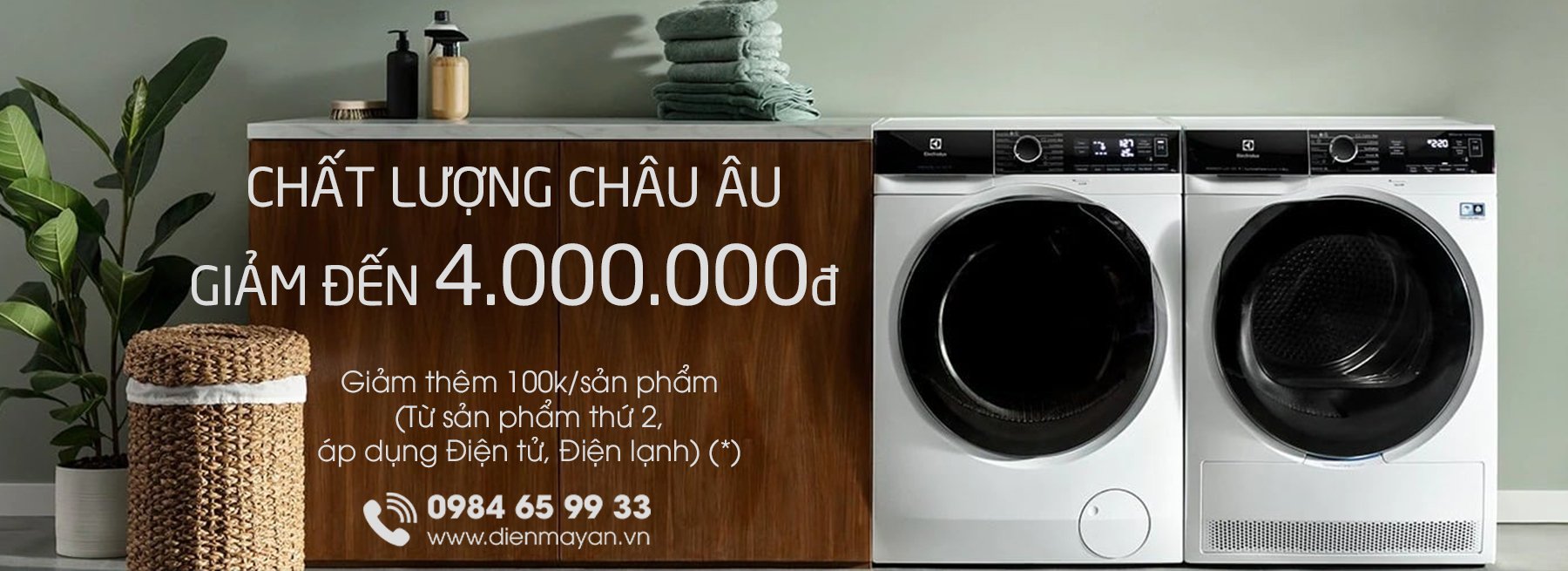 Máy giặt sấy Electrolux Inverter 10 kg EWW14012 chính hãng giá rẻ