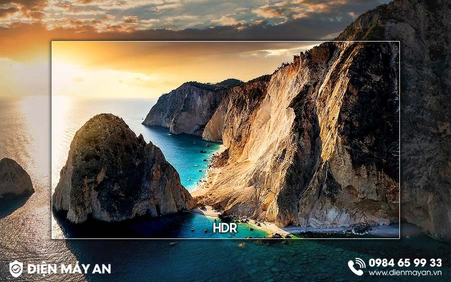 Công nghệ HDR trên Smart Tivi Samsung 4K 50 Inch UA50DU7700 tự động cải thiện độ sáng và hỗ trợ hiển thị dải màu sắc lớn làm rõ chi tiết ảnh trên màn hình