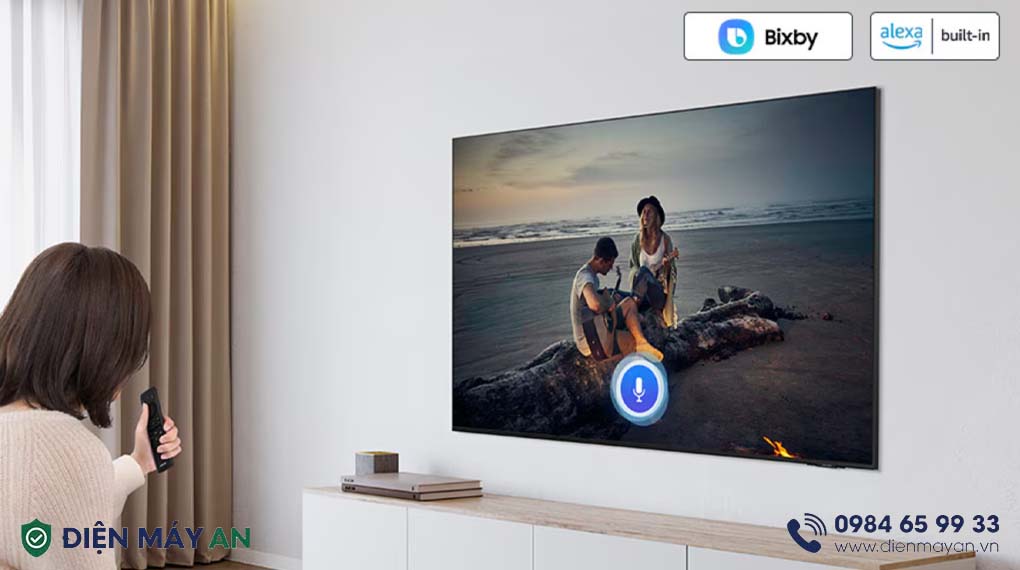 Trợ lý ảo Bixby của tivi Samsung 4K 55 inch 55DU8500 hỗ trợ tìm kiến bằng giọng nói tiếng Việt