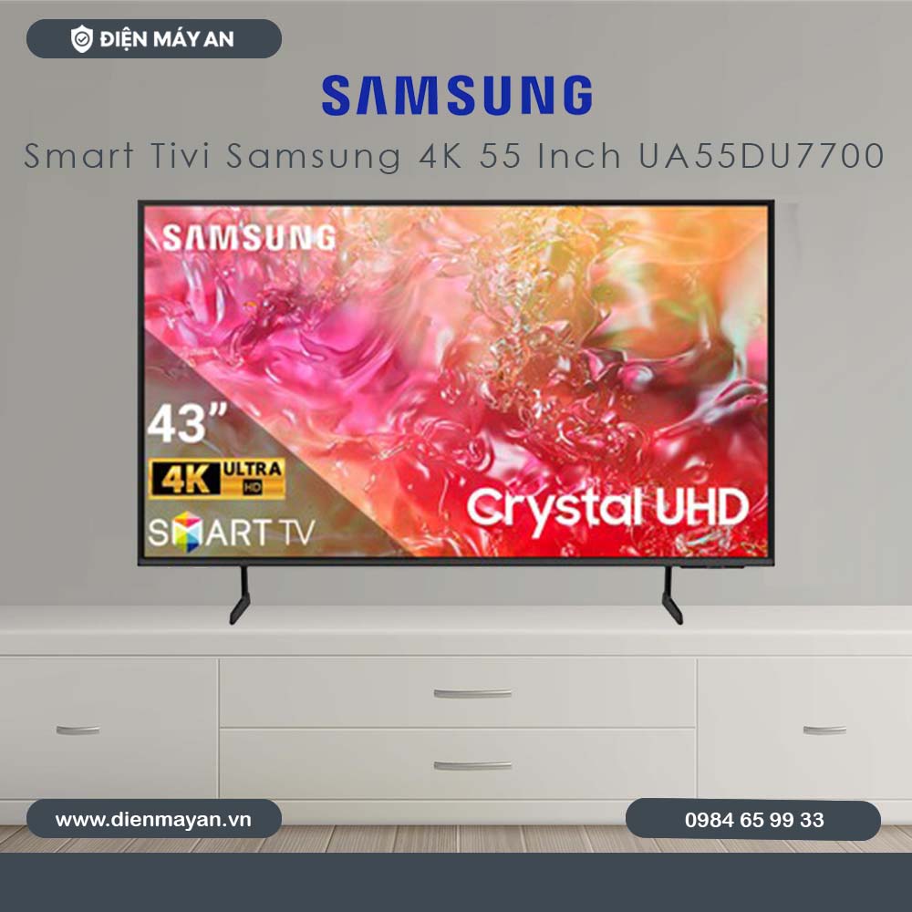 Smart Tivi Samsung 4K 55 Inch UA55DU7700 - Mới 2024