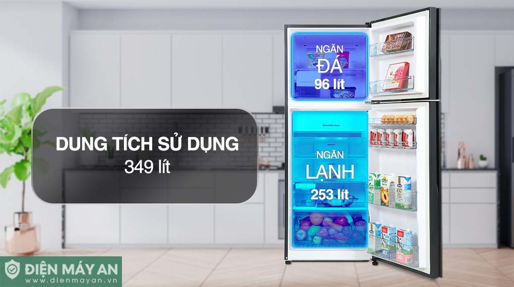 Dung tích ngăn đá là 96 lít