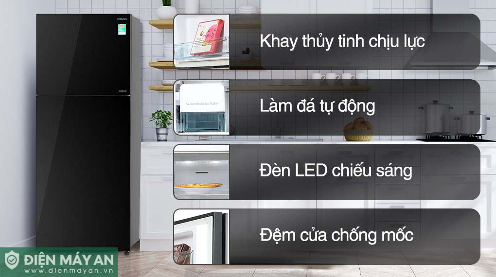 Tủ lạnh Hitachi Inverter 349 lít R-FVY480PGV0 GBK có nhiều tiện ích thông minh