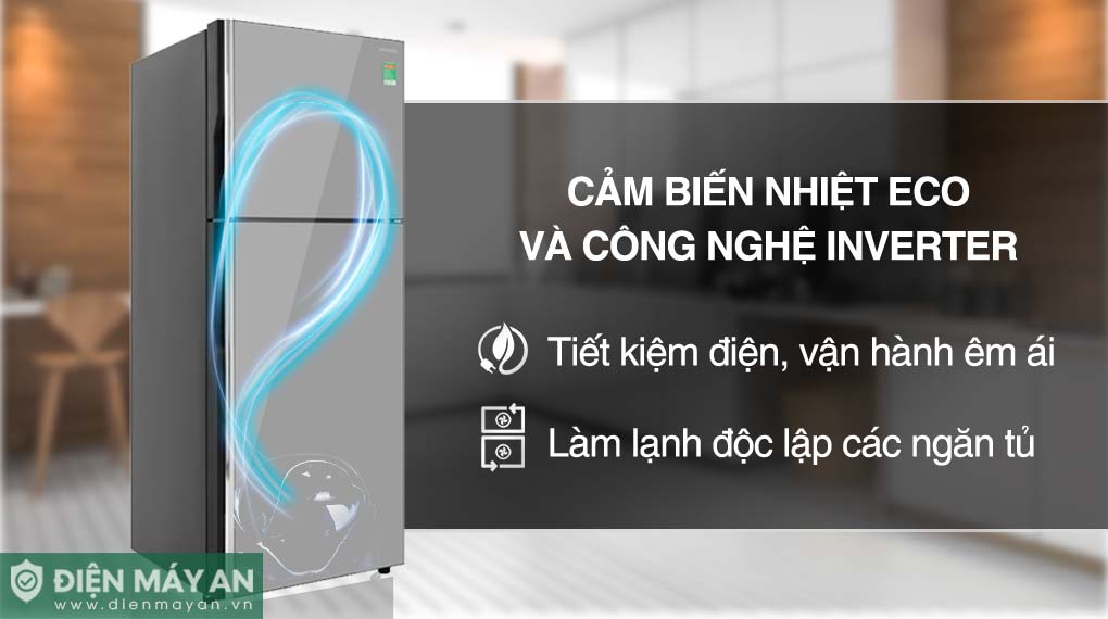 Tủ lạnh FVX480PGV9 MIR tiết kiệm điện hiệu quả nhờ công nghệ Inverter và cảm biến nhiệt Eco