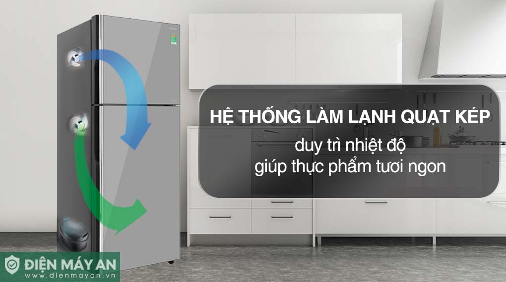 Hệ thống làm lạnh quạt kép giúp tủ lạnh Hitachi R-FVX480PGV9 bảo quản thực phẩm giữ trọn vị tươi ngon, lại không bị lẫn mùi của nhau