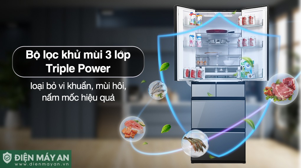 Bộ lọc Triple Power ngăn chặn đến 99% tác nhân gây mùi khó chịu và vi khuẩn