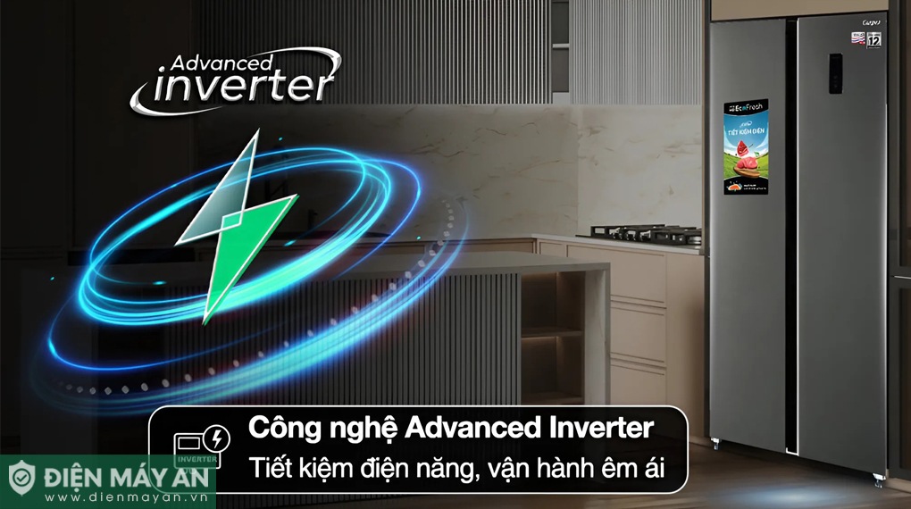 Tủ lạnh Side by Side RS-460PG tích hợp công nghệ Advanced Inverter tiên tiến