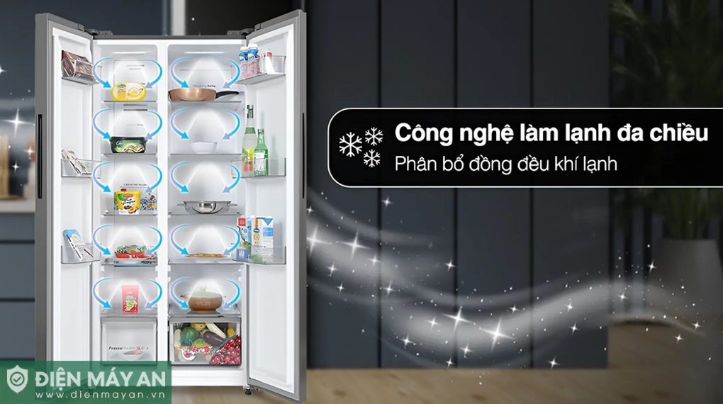 Tủ lạnh Casper RS-460PG kết hợp công nghệ làm lạnh trực tiếp và làm lạnh đa chiều