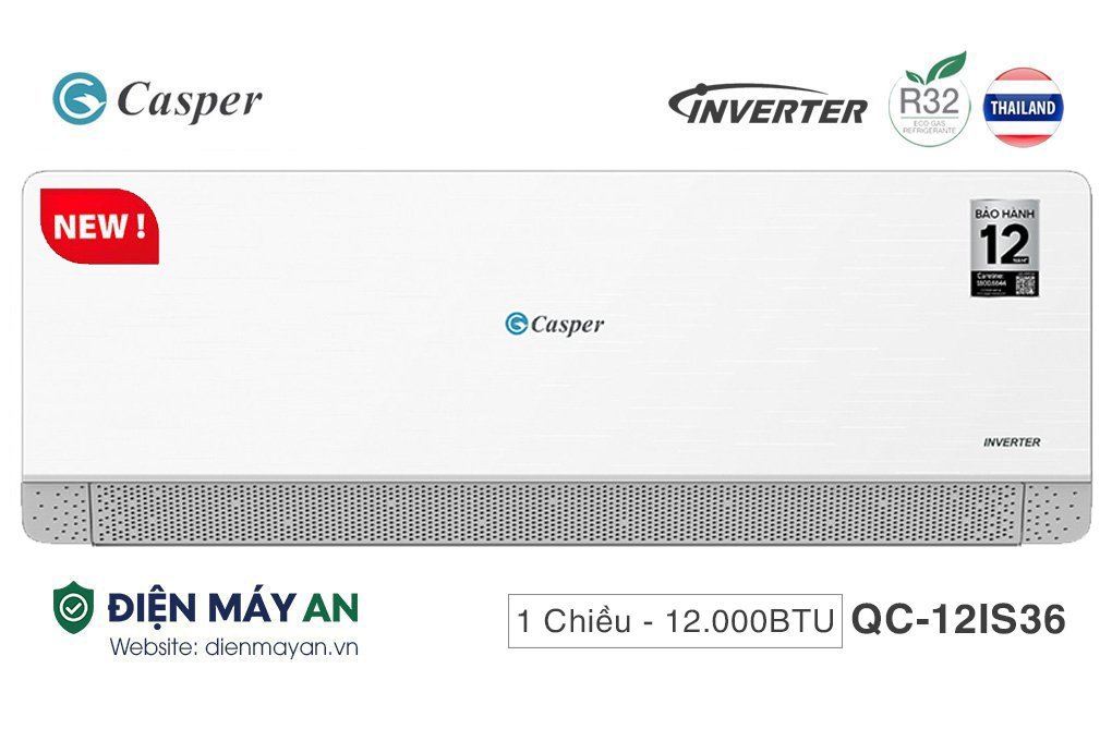 Điều hòa Casper Inverter 12000 BTU 1 Chiều QC-12IS36 - Mới 2024