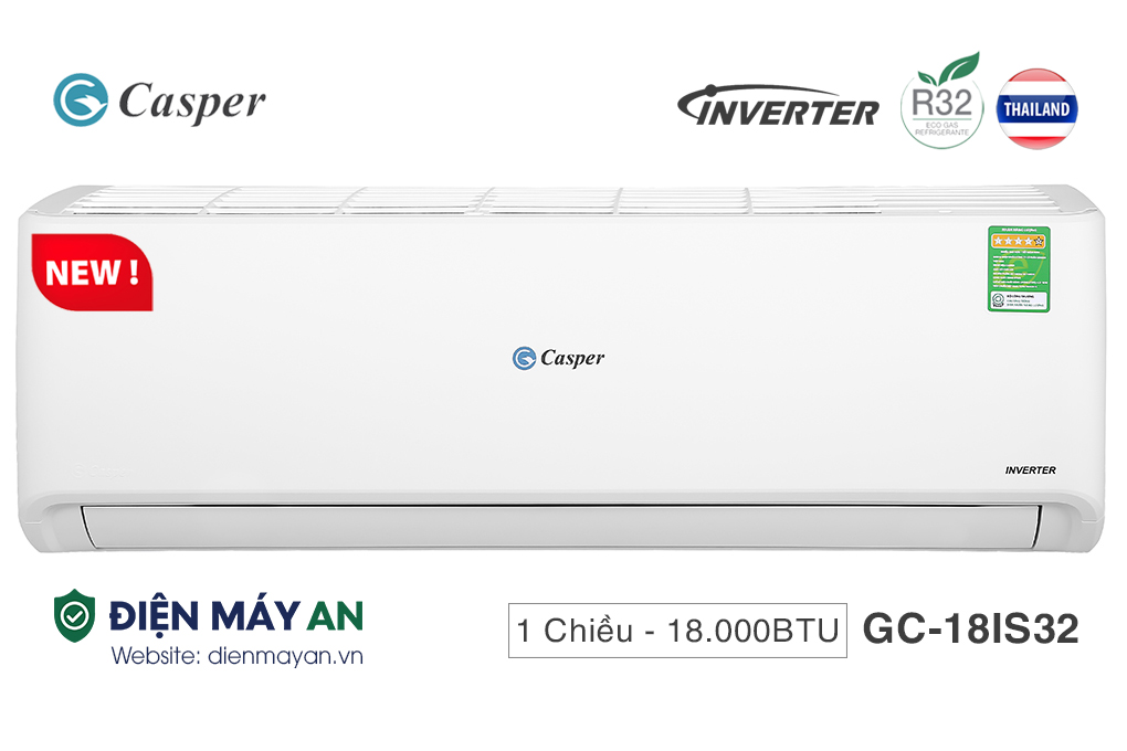 Điều hòa Casper Inverter 18000 BTU 1 chiều GC-18IS32