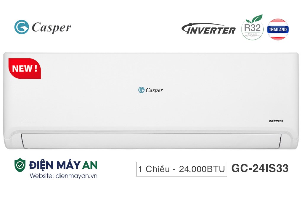 Điều hòa Casper Inverter 24000 BTU 1 chiều GC-24IS33