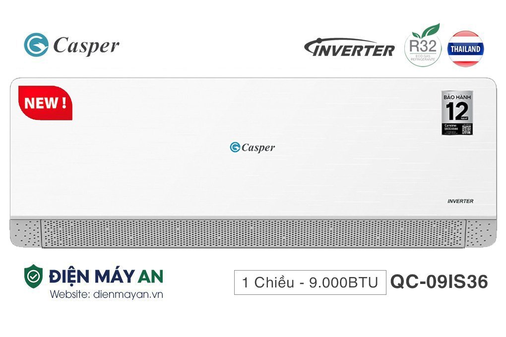 Điều hòa Casper Inverter 9000 BTU 1 Chiều QC-09IS36 - Mới 2024