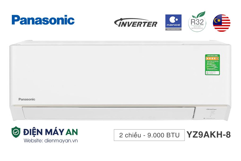 Điều hoà Panasonic Inverter 9000 BTU 2 chiều CU/CS-YZ9AKH-8