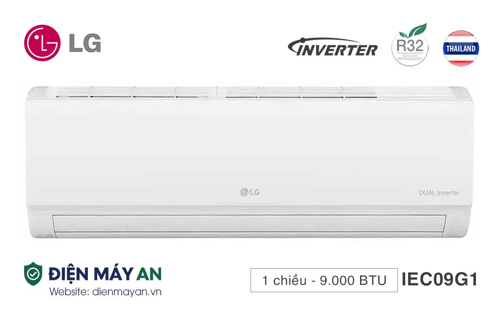 Điều hòa LG Inverter 9000BTU 1 chiều IEC09G1