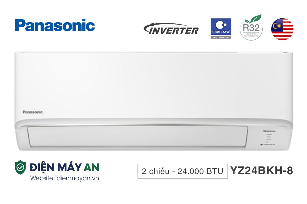 Panasonic Inverter 24000 BTU 2 chiều CU/CS-YZ24BKH-8 - Mới 2025