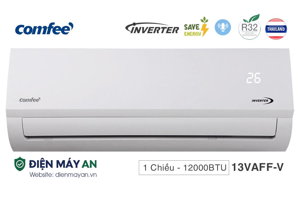 Điều hoà Comfee Inverter 12000 BTU 1 Chiều CFS-13VAFF-V