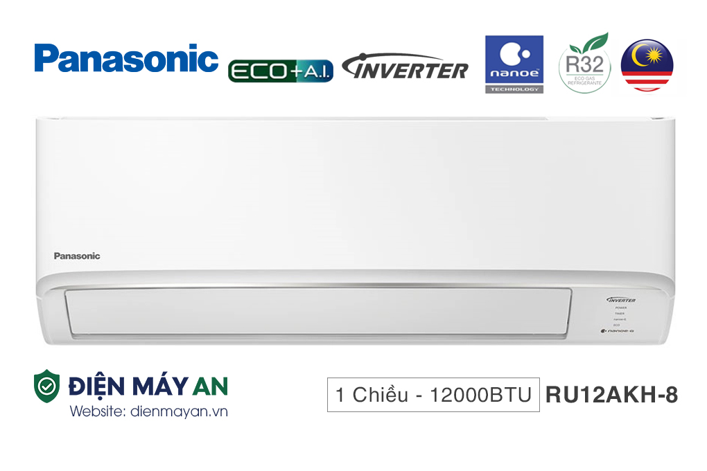 Điều hòa Panasonic 1 chiều  Inverter 12000BTU CU/CS-RU12AKH-8