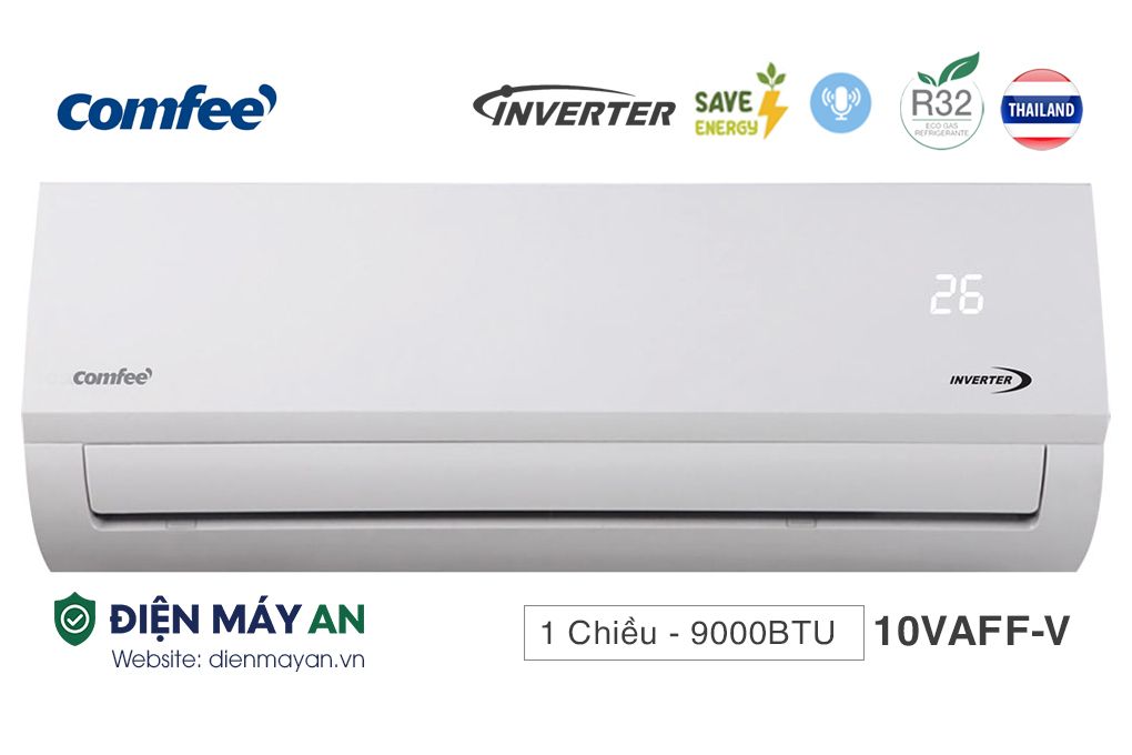 Điều hoà Comfee Inverter 9000 BTU 1 Chiều CFS-10VAFF-V