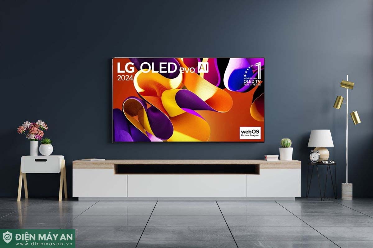 Tivi LG OLED97G4PSA sở hữu màn hình siêu lớn đến 97 inch và độ dày chỉ 2.82cm rất hiện đại, sang trọng