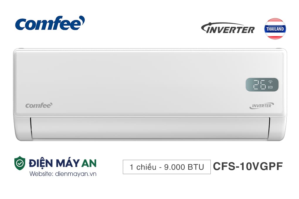 Điều hoà Comfee Inverter 9000 BTU 1 chiều CFS-10VGPF/CFS-10VGPC