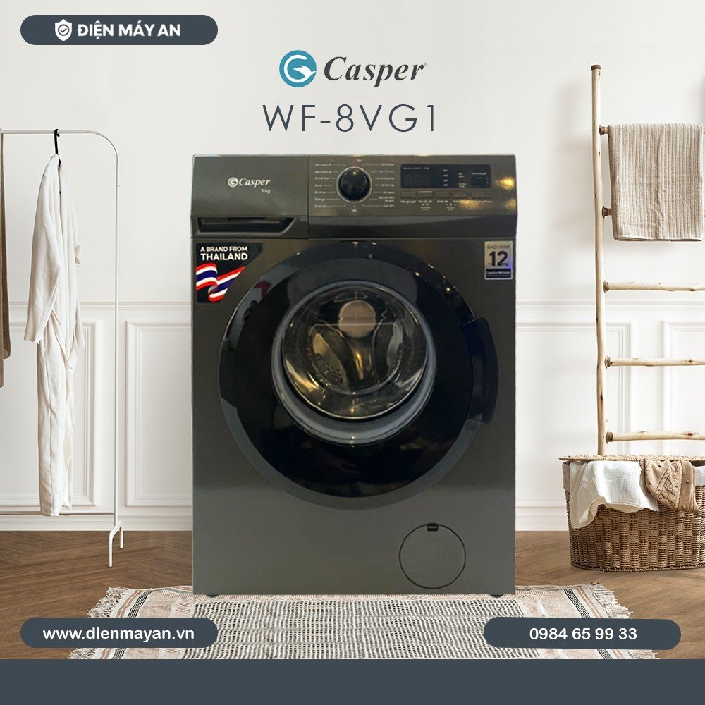 Máy giặt Casper Inverter 8 kg WF-8VG1 - Giá Tốt Nhất
